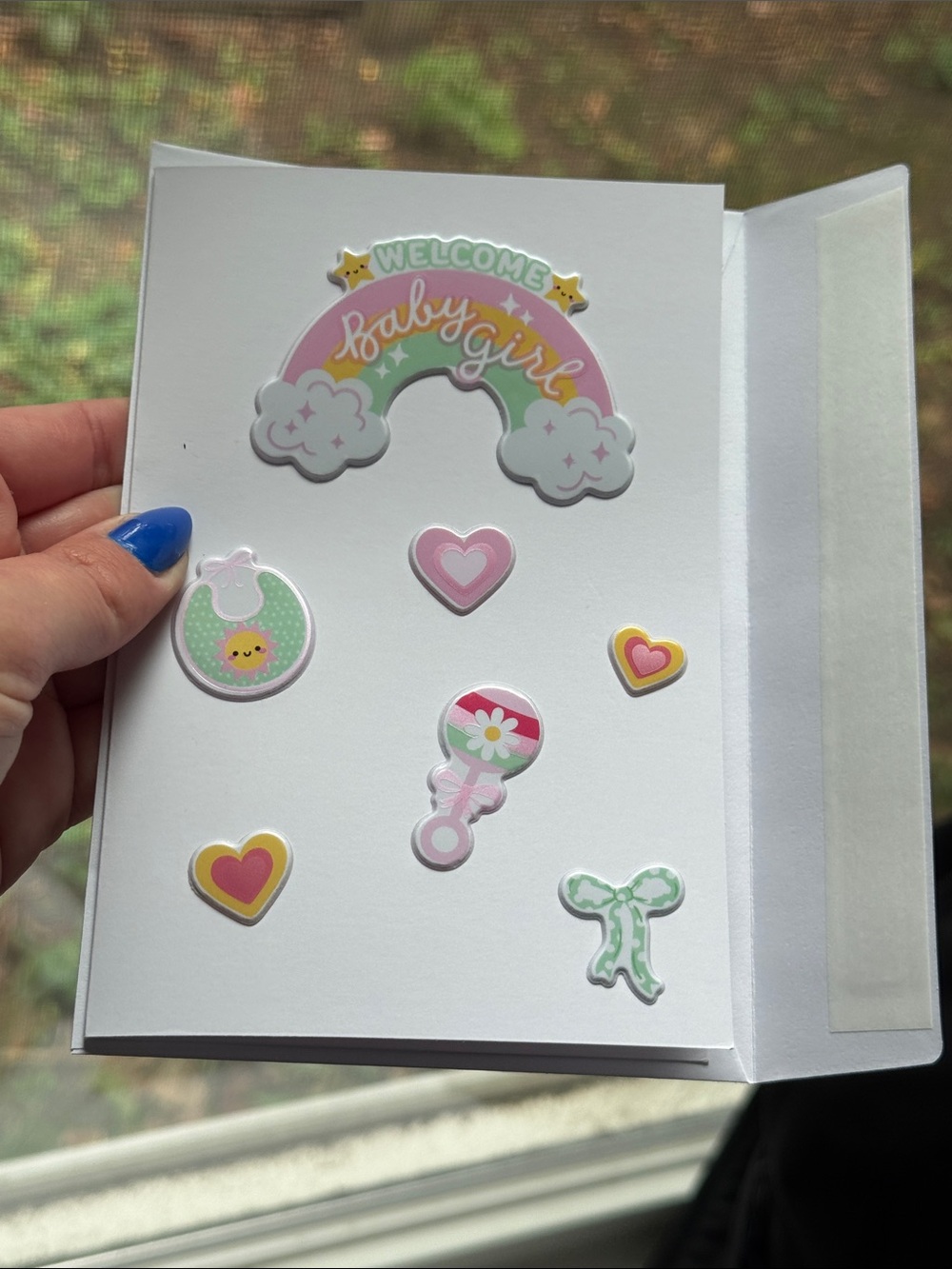 WELCOME BABY GIRL homemade card